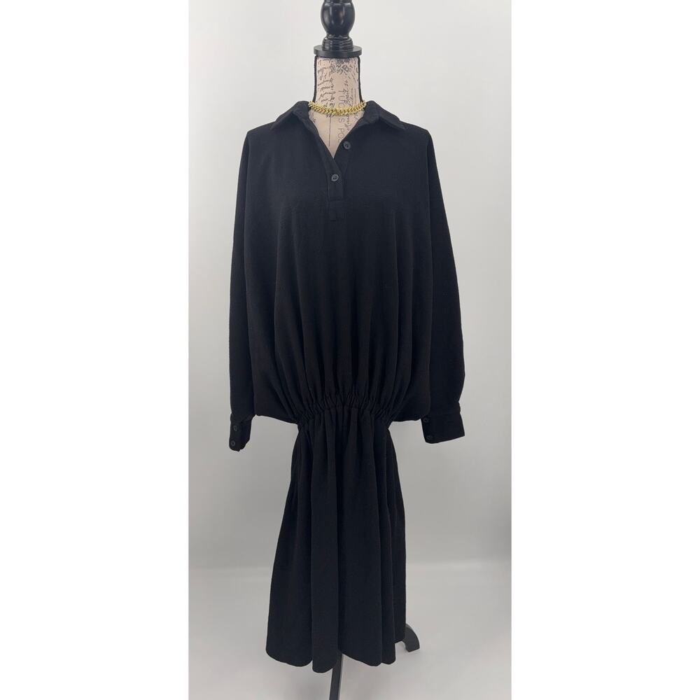 B16 Mossi Wool Batwing Blouson Midi Dress 8 Oversized Neutral Street Punk - Picture 6 of 12